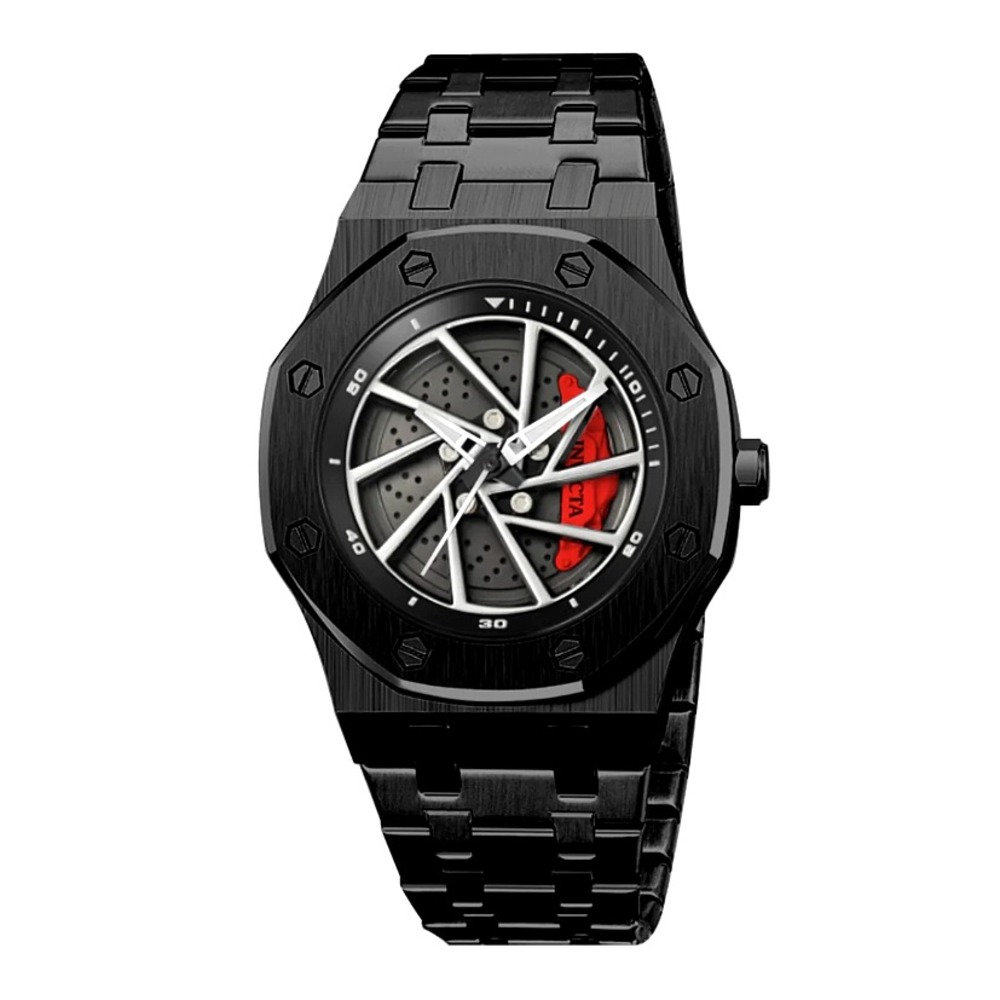 Invicta Speedway Rim 70036 Black Racing Wheel Watch New Box